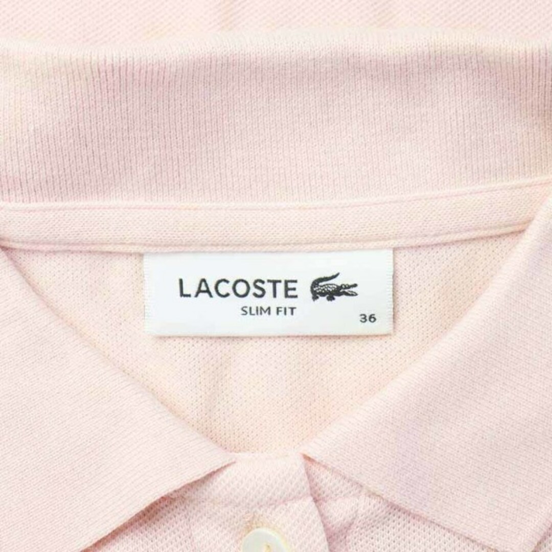 LACOSTE(ラコステ)のラコステ SLIM FIT ポロシャツ 鹿の子 長袖 36 S ピンク レディースのトップス(ポロシャツ)の商品写真