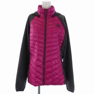 ザノースフェイス(THE NORTH FACE)のザノースフェイス 中綿ジャケット ジップアップ フード L ピンク グレー(パーカー)