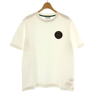 ラコステ(LACOSTE)のLACOSTE Tシャツ カットソー クルーネック ロゴ ワッペン 半袖 S 白(Tシャツ/カットソー(半袖/袖なし))