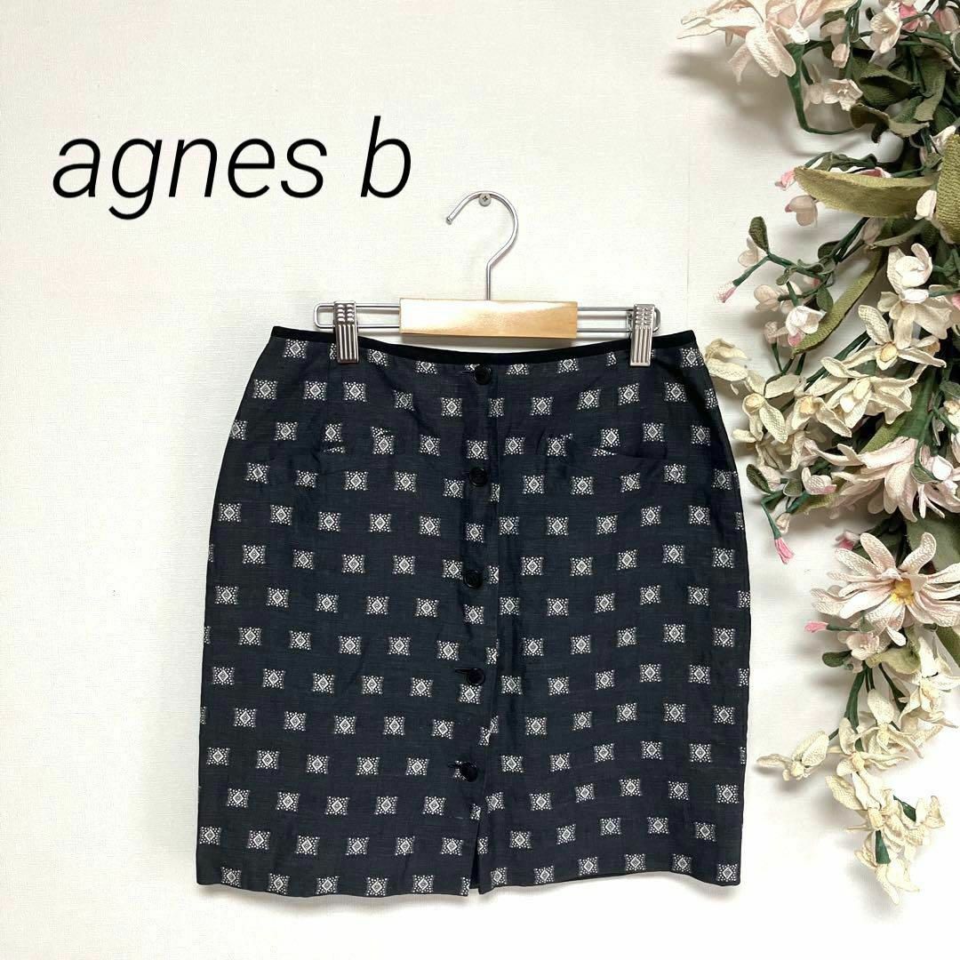 agnes b.(アニエスベー)のagnes b アニエスベー　スカート　前ボタン　ポケット　巻きスカート風 レディースのスカート(ミニスカート)の商品写真