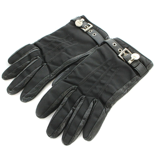 プラダ(PRADA)のプラダ 手袋 内側カシミヤ レザーグローブ 切替 8 黒(手袋)