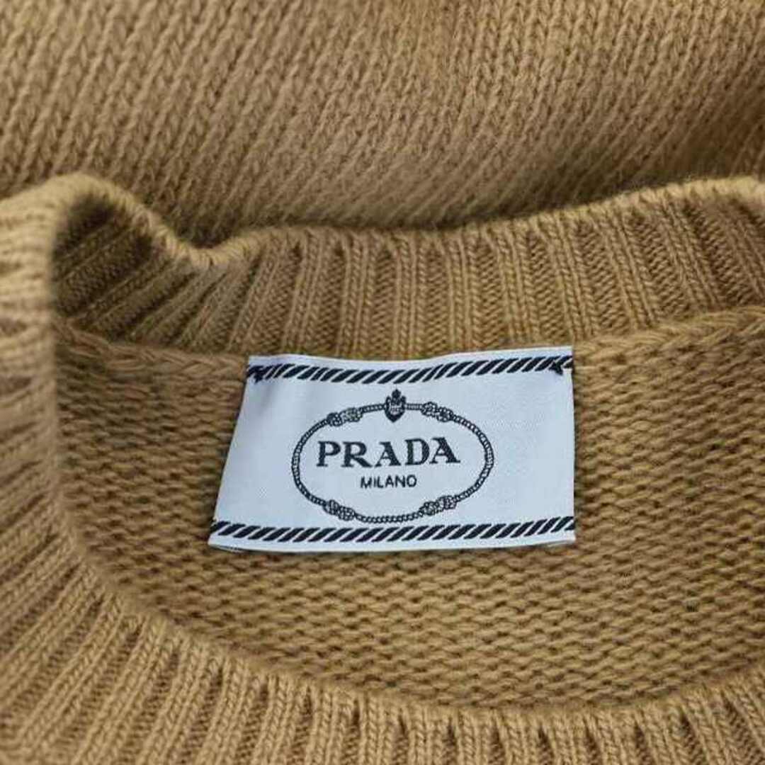 PRADA(プラダ)のプラダ 21AW ロゴ ウールカシミヤ ニット セーター 長袖 38 XS 茶 レディースのトップス(ニット/セーター)の商品写真