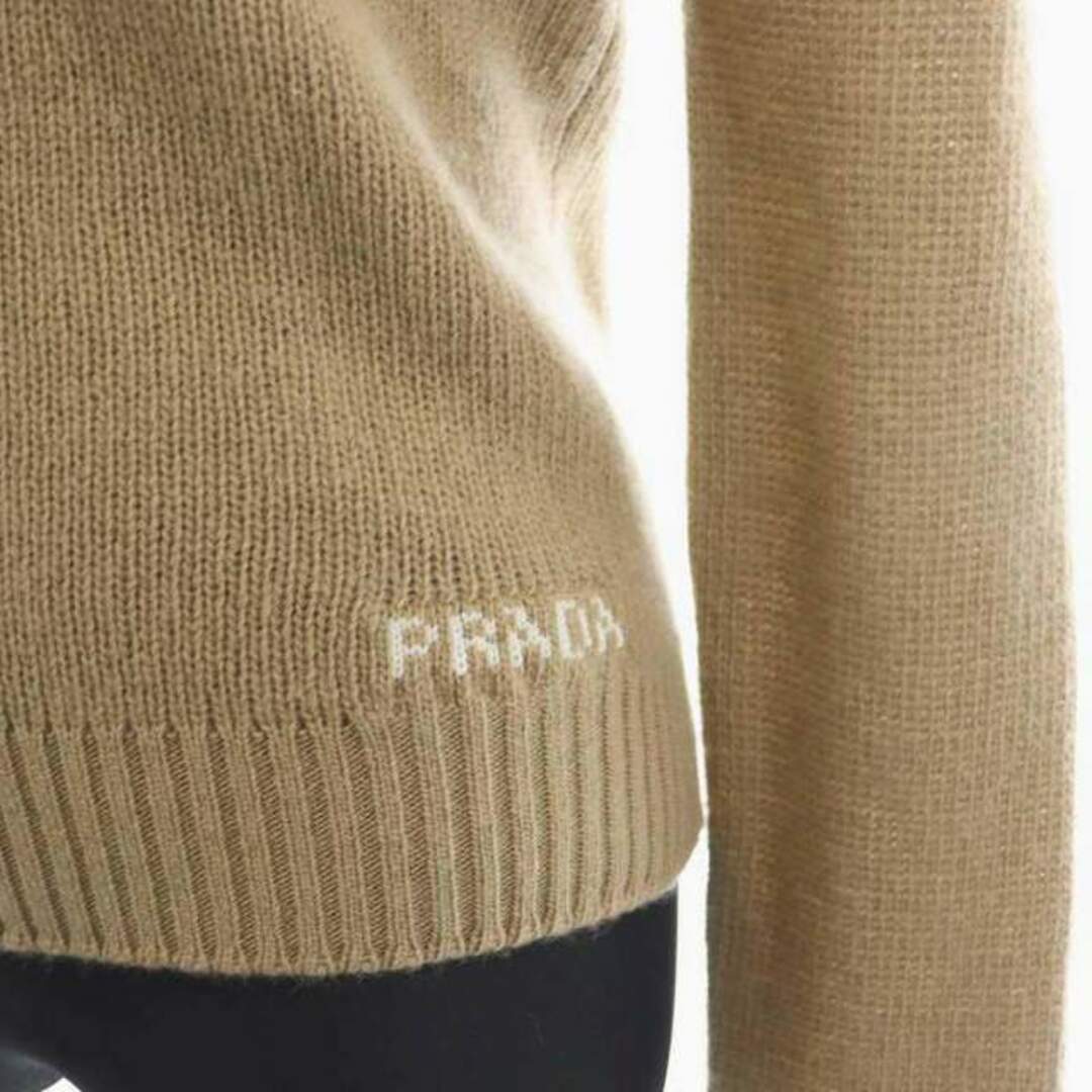 PRADA(プラダ)のプラダ 21AW ロゴ ウールカシミヤ ニット セーター 長袖 38 XS 茶 レディースのトップス(ニット/セーター)の商品写真