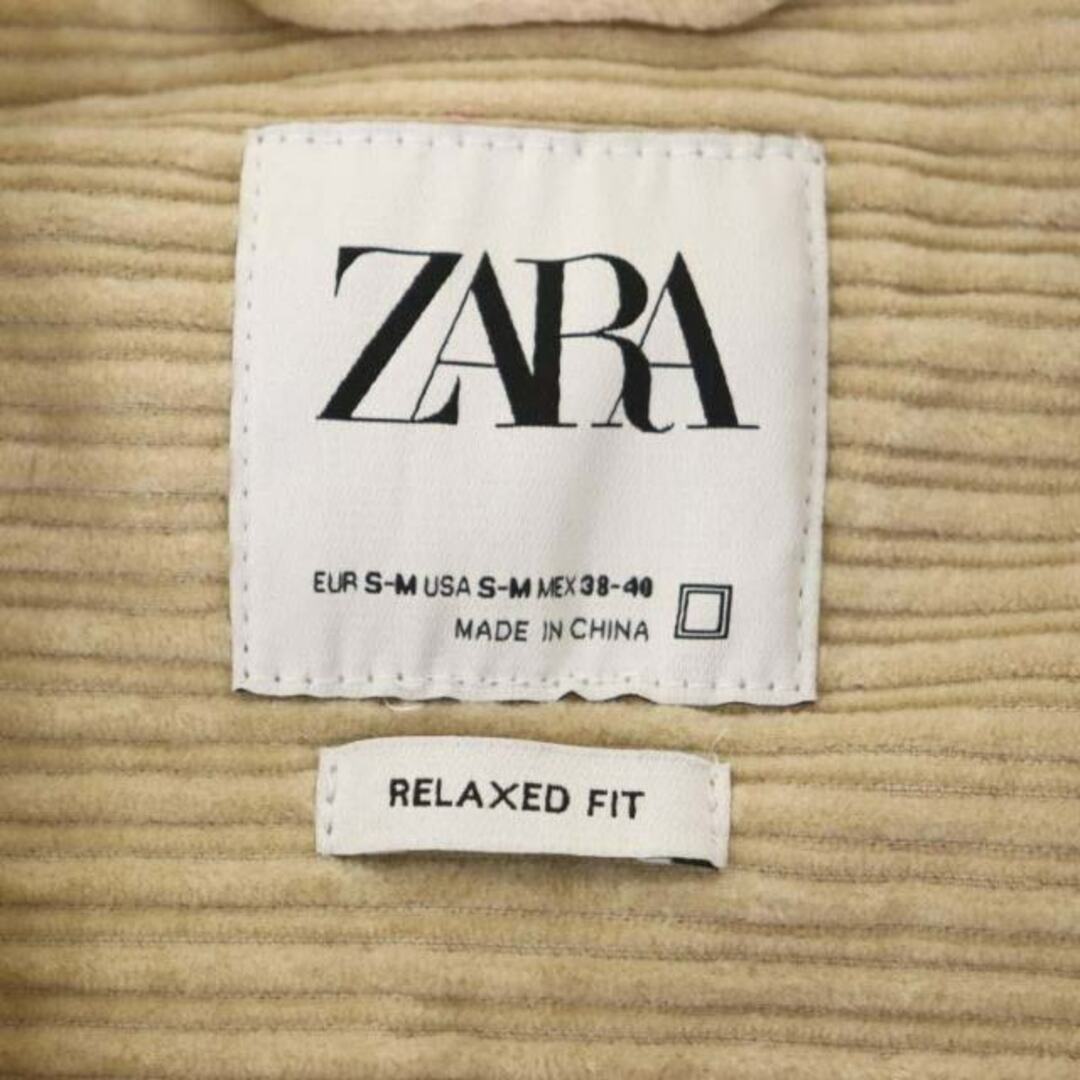 ZARA(ザラ)のザラ コーデュロイ シャツジャケット ロゴボタン USA S-M ライトベージュ メンズのジャケット/アウター(その他)の商品写真