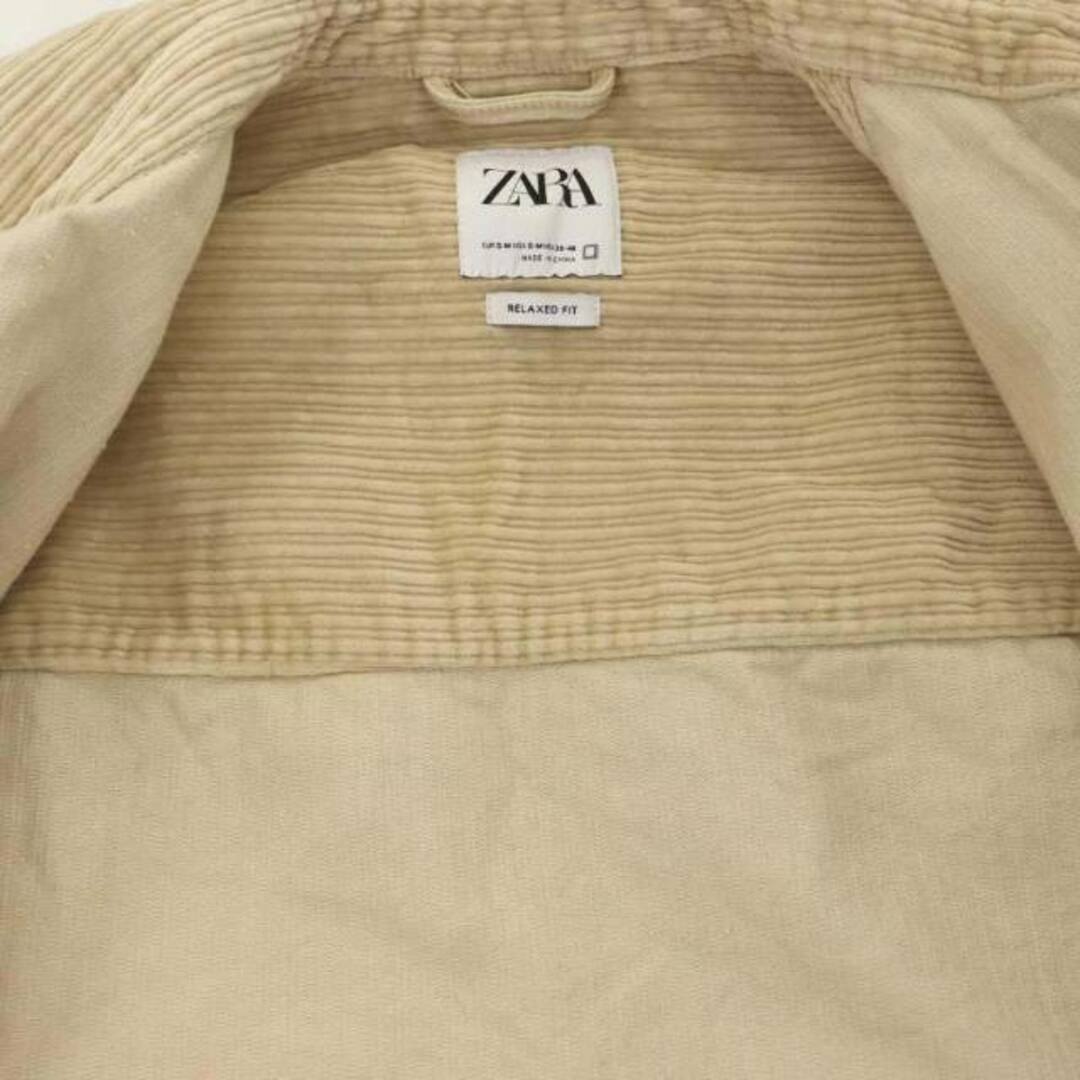 ZARA(ザラ)のザラ コーデュロイ シャツジャケット ロゴボタン USA S-M ライトベージュ メンズのジャケット/アウター(その他)の商品写真