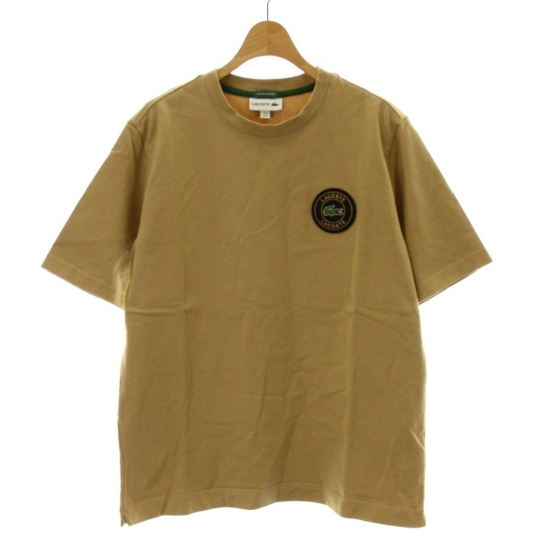 53cm袖丈LACOSTE Tシャツ カットソー ロゴ ワッペン 半袖 3 S ベージュ