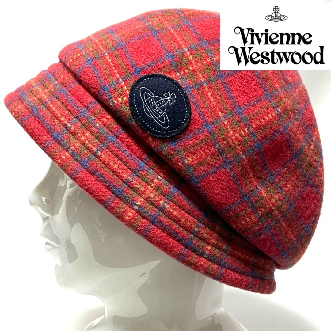 Vivienne Westwood(ヴィヴィアンウエストウッド)の【新品】 Vivienne Westwood日本製オーヴロゴチェック柄クロッシェ レディースの帽子(ハット)の商品写真
