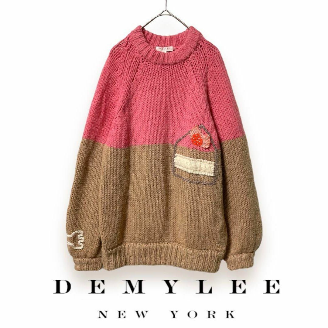 DEMYLEE デミリー　カシミヤ　バイカラーニットセーター