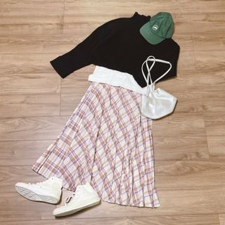 ジャーナルスタンダード(JOURNAL STANDARD)のクロップドニットコーデ♡ジャーナルスタンダードスカートzara(ロングスカート)