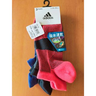 アディダス(adidas)の新品未使用 23～25cm adidas キッズソックス 3足組 定価1408円(靴下/タイツ)