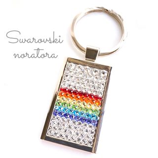 スワロフスキー(SWAROVSKI)のキーホルダー　キーリング　キーケース　スワロフスキー　ギフト　虹　レインボー(キーホルダー)