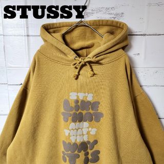 ステューシー(STUSSY)の希少 STUSSY ステューシー パーカー 90s オールド オレンジ プリント(パーカー)