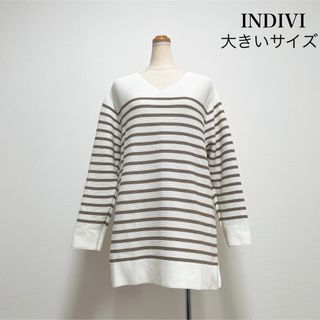 INDIVI - INDIVI インディヴィ 【洗える】Vチュニックプルオーバー 大きいサイズ