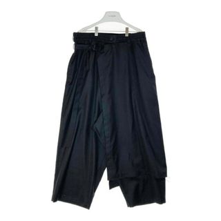 ヨウジヤマモト(Yohji Yamamoto)の★YOHJI YAMAMOTO ヨウジヤマモト UU-P09-101-1-03 S'YTE T/W GABARDINE LEFT WRAP PANTS ギャバジン レフト ワープパンツ ブラック size3(ワークパンツ/カーゴパンツ)