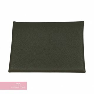 エルメス(Hermes)のHERMES Calvi Card Case H044164CK37 エルメス カルヴィカードケース コインケース 小銭入れ B刻印 レザー グレー 【240109】【中古-A】【me04】(折り財布)