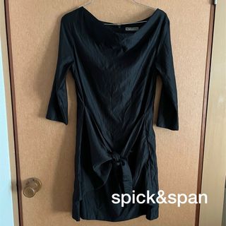 スピックアンドスパン(Spick & Span)のspike&span(スピックアンドスパン) 黒ワンピース　およばれワンピ (ミニワンピース)