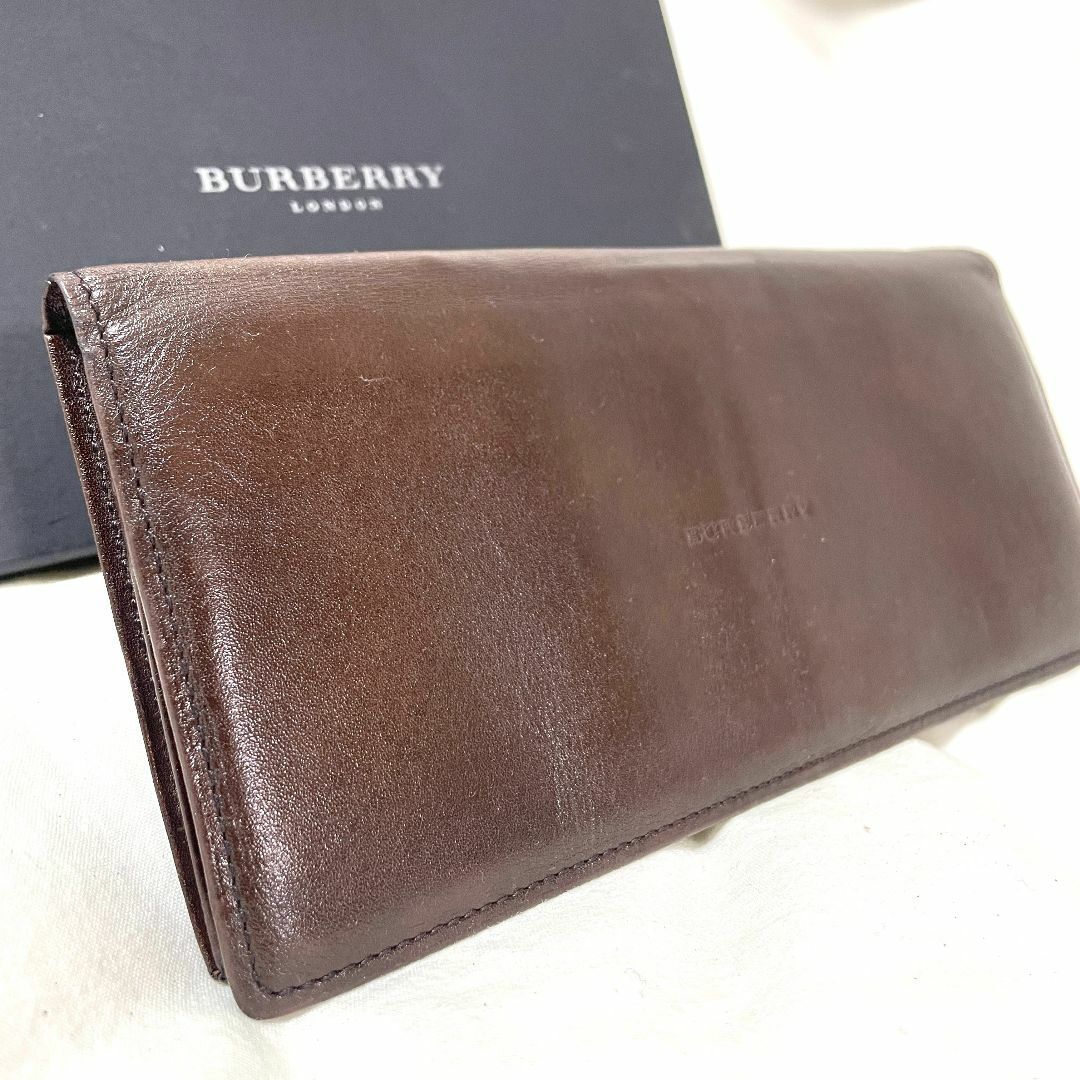 BURBERRY(バーバリー)の【BURBERRY LONDON】長財布 ダークブラウン/濃茶×定番ノバチェック メンズのファッション小物(長財布)の商品写真