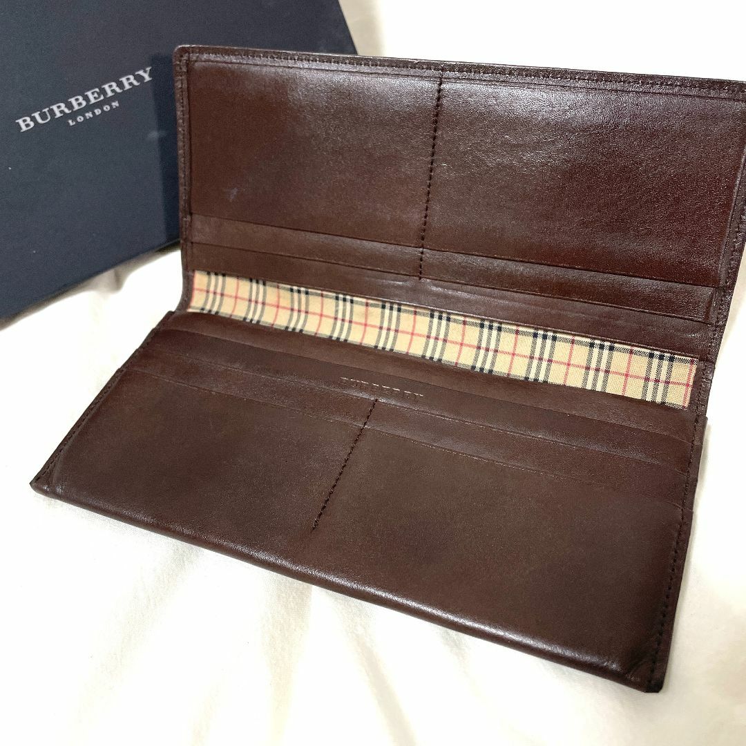 BURBERRY(バーバリー)の【BURBERRY LONDON】長財布 ダークブラウン/濃茶×定番ノバチェック メンズのファッション小物(長財布)の商品写真