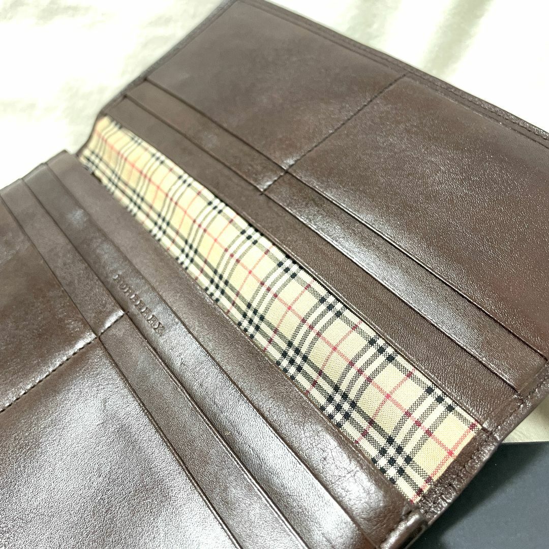 BURBERRY(バーバリー)の【BURBERRY LONDON】長財布 ダークブラウン/濃茶×定番ノバチェック メンズのファッション小物(長財布)の商品写真