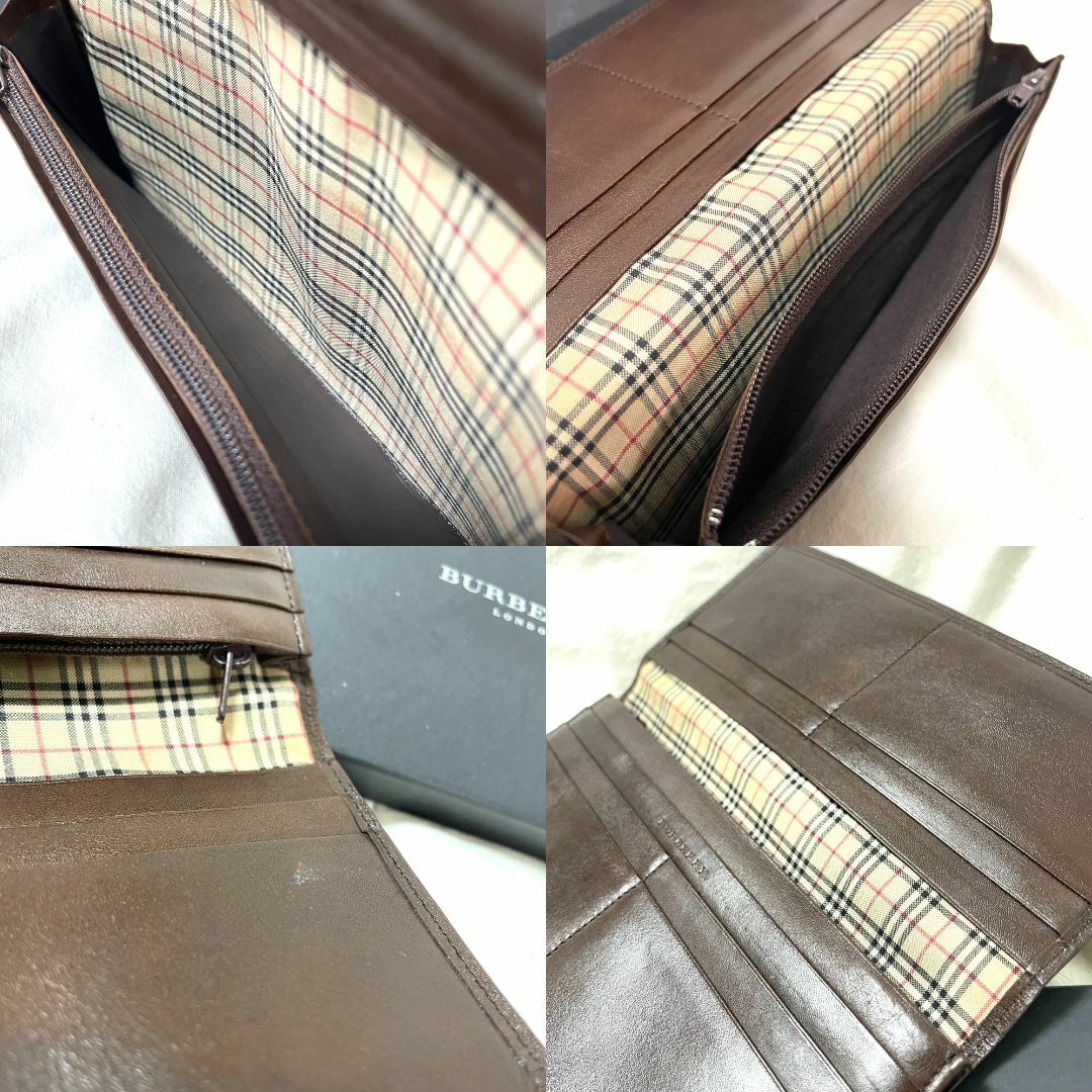 BURBERRY(バーバリー)の【BURBERRY LONDON】長財布 ダークブラウン/濃茶×定番ノバチェック メンズのファッション小物(長財布)の商品写真