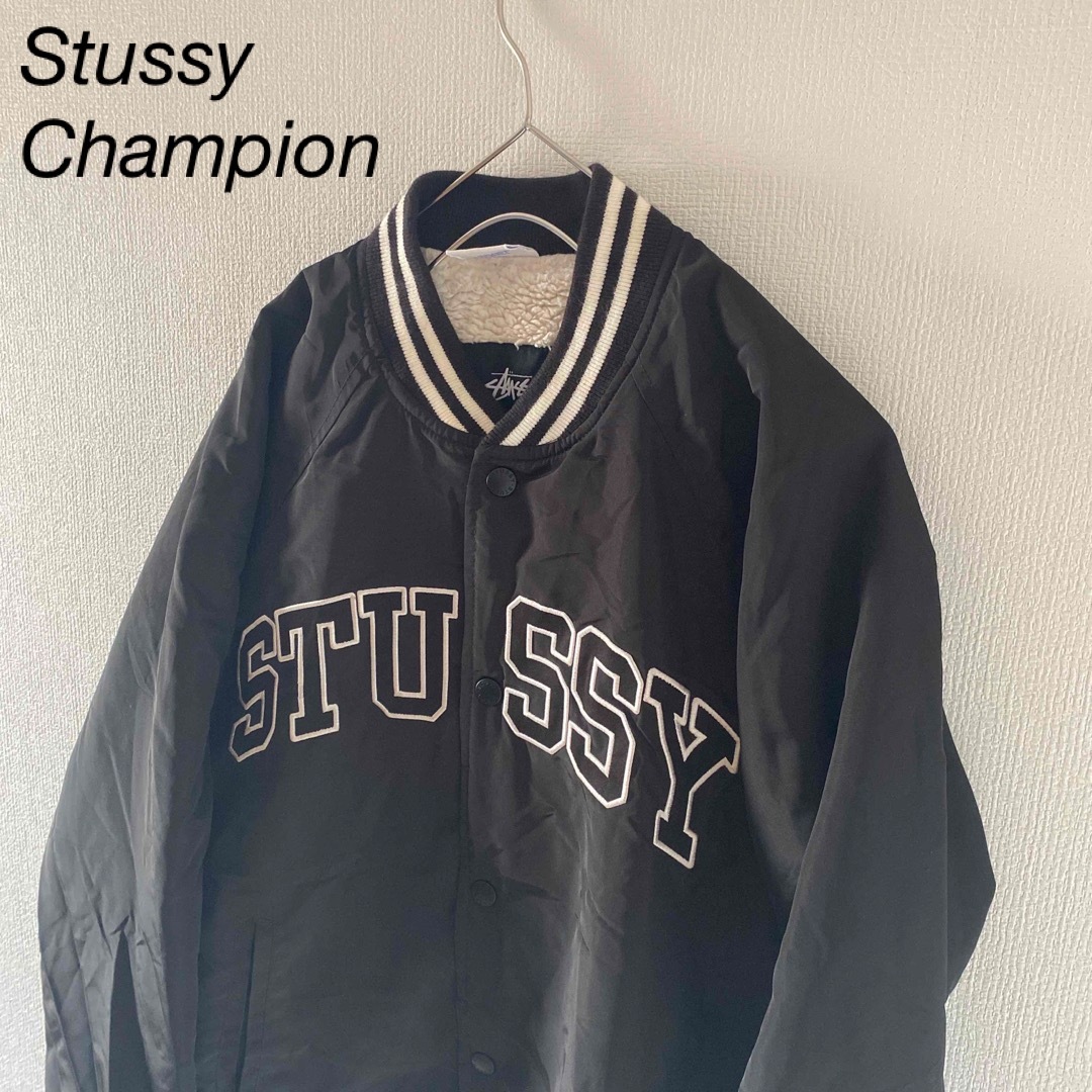 stussychampionステューシーチャンピオンナイロンジャケットスカジャン | フリマアプリ ラクマ