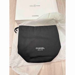 シャネル(CHANEL)のシャネル CHANEL ノベルティ 巾着ポーチ 黒 新品未使用(ポーチ)