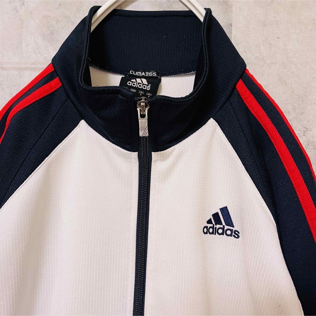 adidas(アディダス)のアディダスジャージ上　Mサイズ　トラックジャケット　3本ライン メンズのトップス(ジャージ)の商品写真