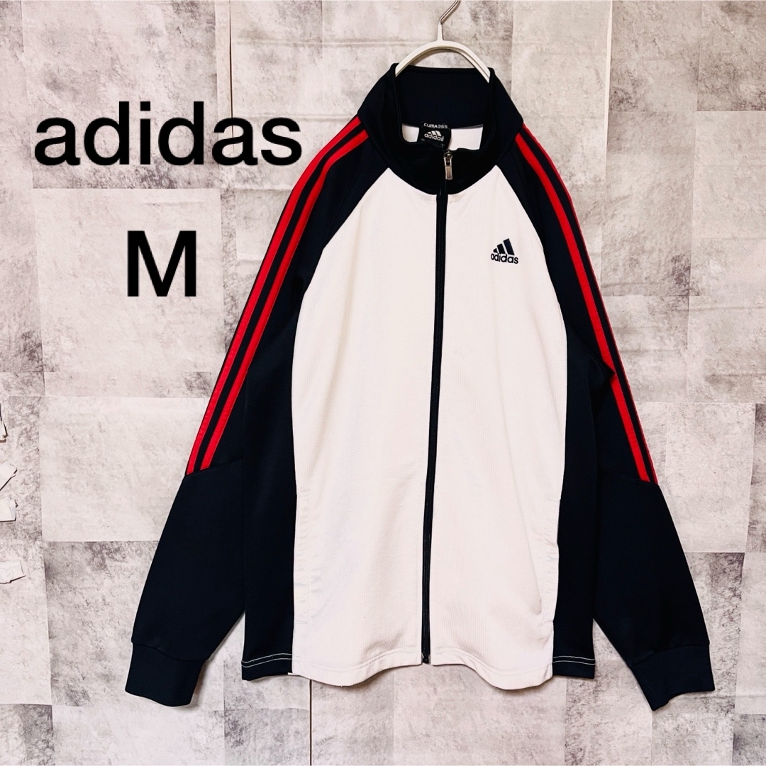 adidas(アディダス)のアディダスジャージ上　Mサイズ　トラックジャケット　3本ライン メンズのトップス(ジャージ)の商品写真