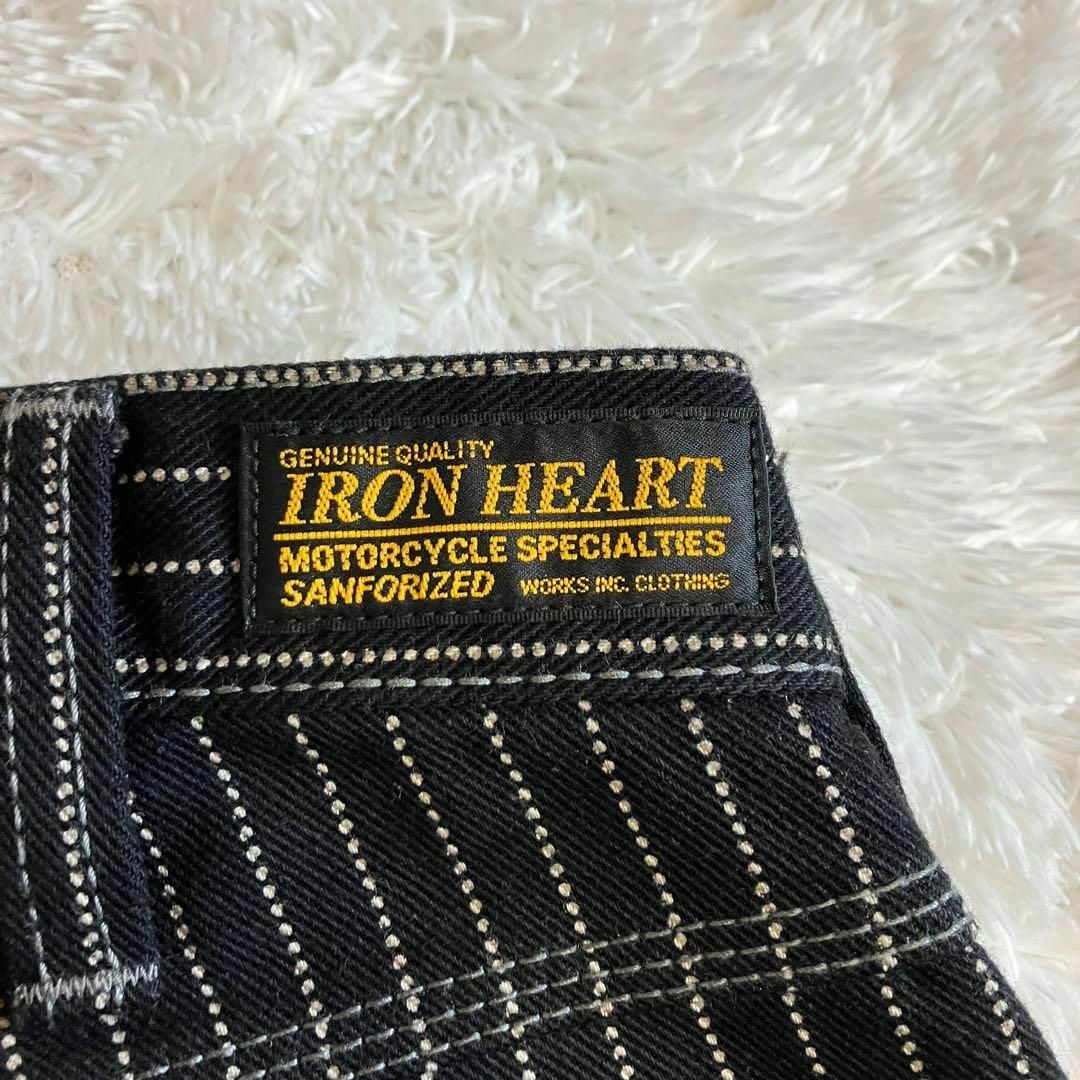 IRON HEART(アイアンハート)のアイアンハート　ウォバッシュストライプ　デニム　ペインターパンツ　ブラック　29 メンズのパンツ(デニム/ジーンズ)の商品写真