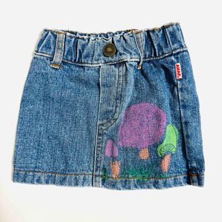 アナップキッズ(ANAP Kids)の● ANAP kids ペイント デニムスカート 90 USED●(スカート)