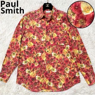 Paul Smith フラワー エンブロイダリー 刺繍シャツ 花柄 麻