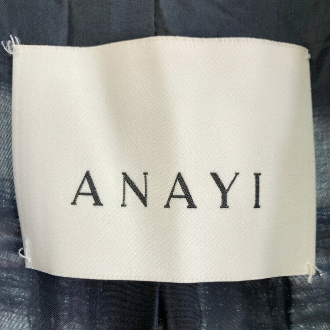 ANAYI(アナイ)の★ANAYI アナイ チェック ツイード ベルテッドコート ウエストベルト付 ネイビー × ホワイト size36 レディースのジャケット/アウター(その他)の商品写真
