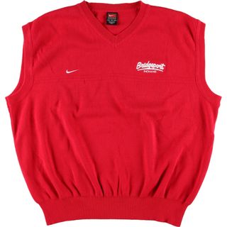 ナイキ(NIKE)の古着 00年代 ナイキ NIKE TEAM Vネック コットンニットベスト メンズXL /eaa409495(ベスト)