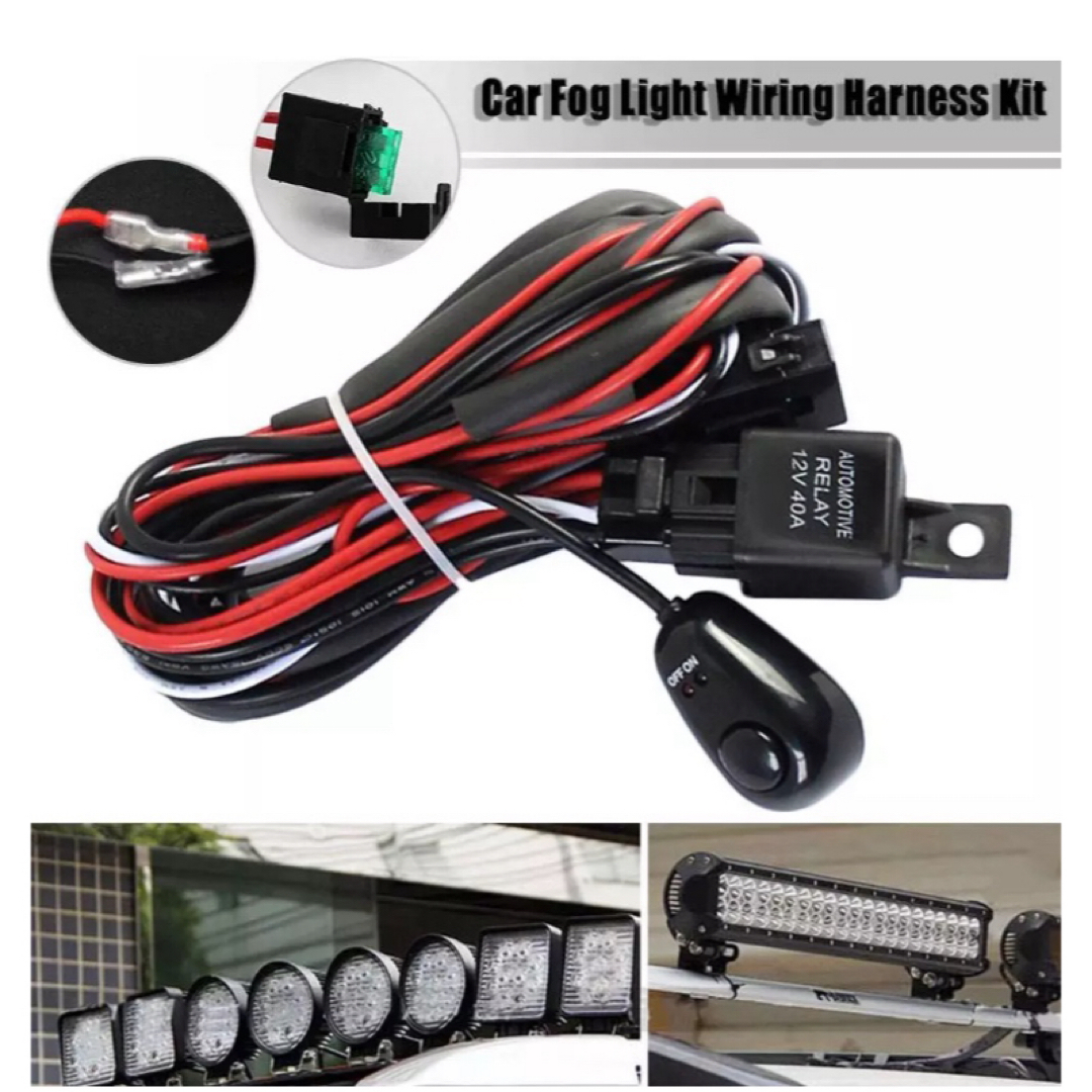 フォグランプ 作業灯 リレーハーネス スイッチ LEDライトバー ワークライト  自動車/バイクの自動車(汎用パーツ)の商品写真