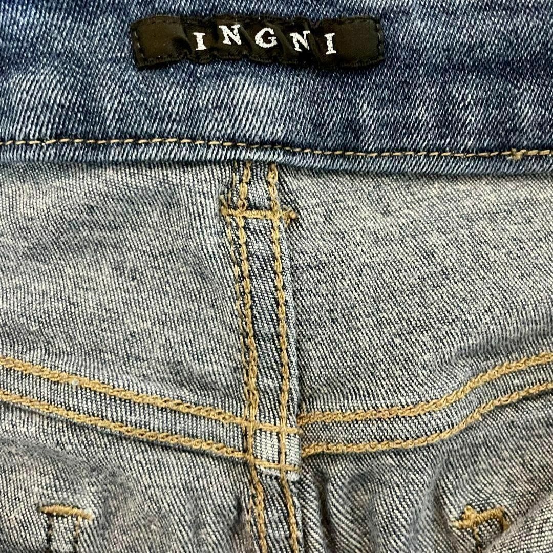 INGNI(イング)の【脚長効果◎】INGNI ダメージスキニーデニムパンツ　S　ジーンズ　ブルー レディースのパンツ(デニム/ジーンズ)の商品写真