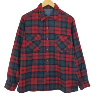 ペンドルトン(PENDLETON)の古着 50年代 ペンドルトン PENDLETON ボードシャツ ウールボックスシャツ チェック柄 メンズL ヴィンテージ /eaa409446(シャツ)