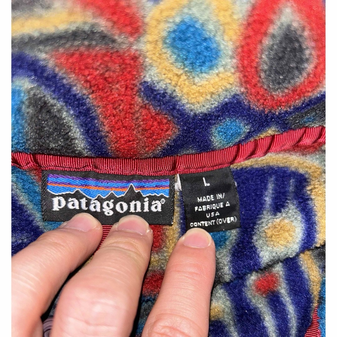 patagonia(パタゴニア)の激レア　90's Patagonia フリース スナップT アボリジニ USA製 メンズのジャケット/アウター(ブルゾン)の商品写真