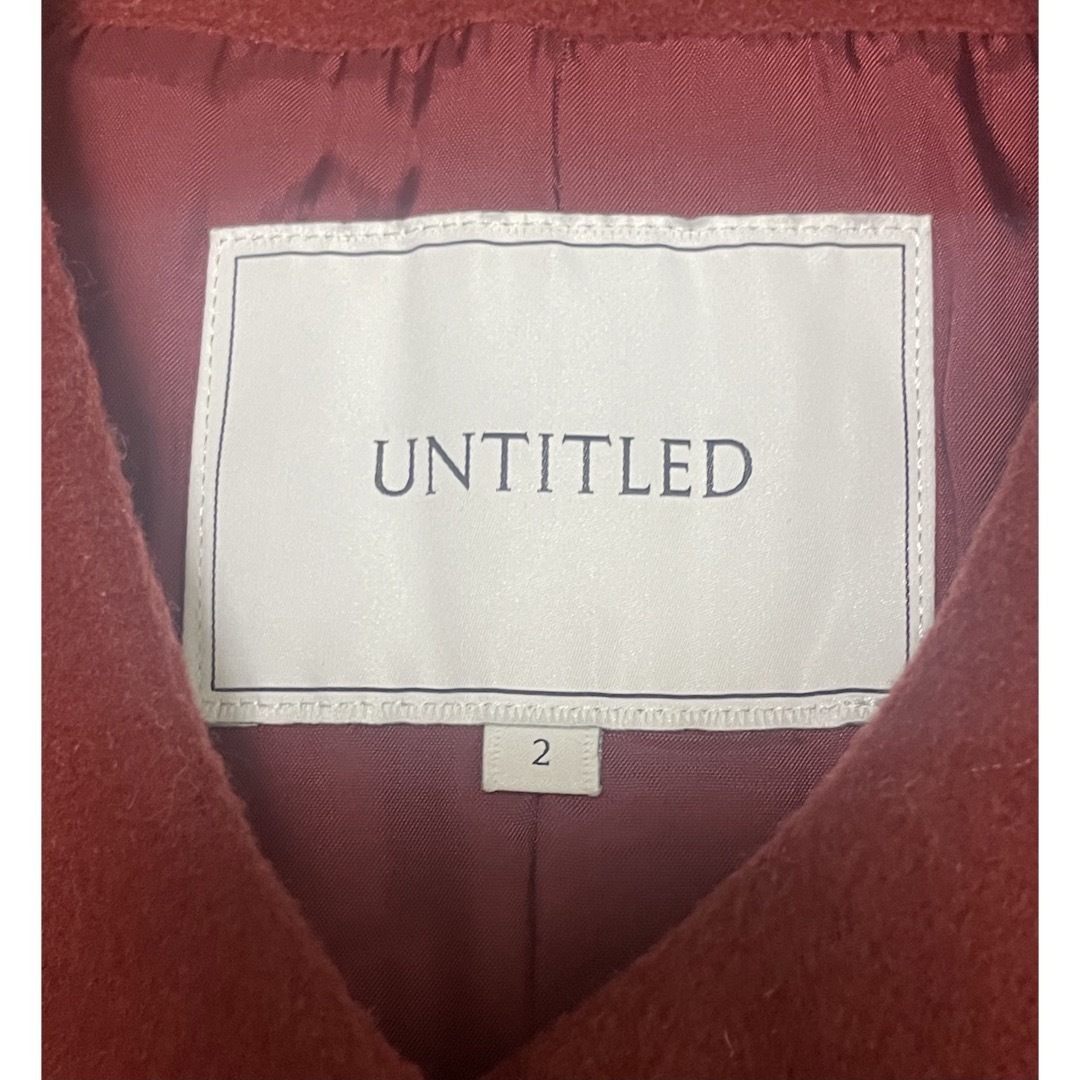 UNTITLED(アンタイトル)のUNTITLED アンタイトル ノーカラーコート ウール カシミヤ混 レッド レディースのジャケット/アウター(ノーカラージャケット)の商品写真