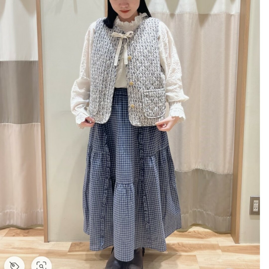 SM2 - きのこ様専用 サマンサモスモス 花柄リバーシブル中綿ベスト新品