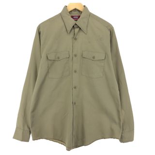 ディッキーズ(Dickies)の古着 70年代 ディッキーズ Dickies 長袖 ワークシャツ USA製 メンズL ヴィンテージ /eaa409824(シャツ)