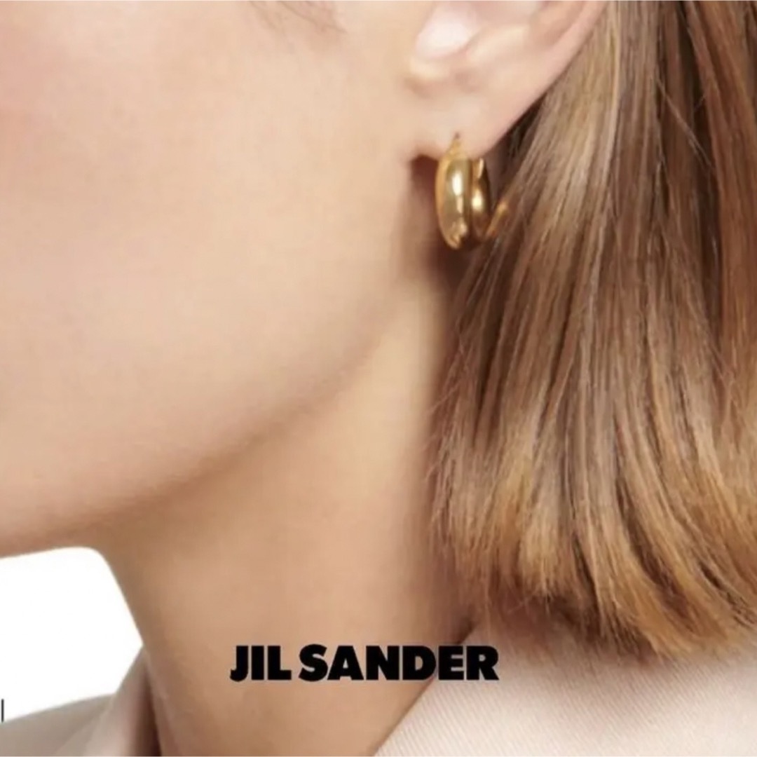 新品 JIL SANDER ジルサンダー チャンキー フープ ロゴ ピアス 新品 JIL SANDER ジルサンダー チャンキー フープ ロゴ ピアス