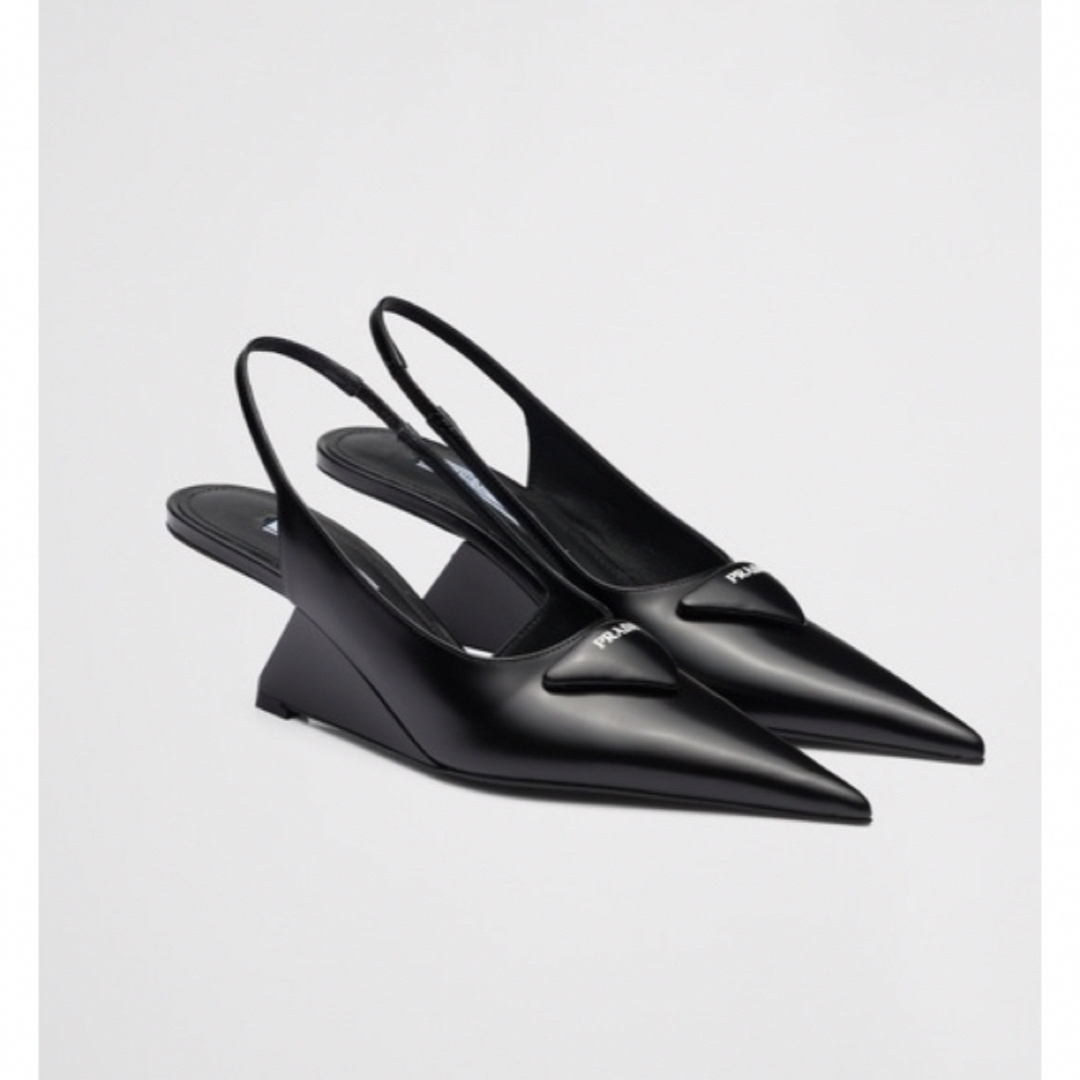 prada プラダ スリングバック パンプス ブラック 36 prada プラダ スリングバック パンプス ブラック 36