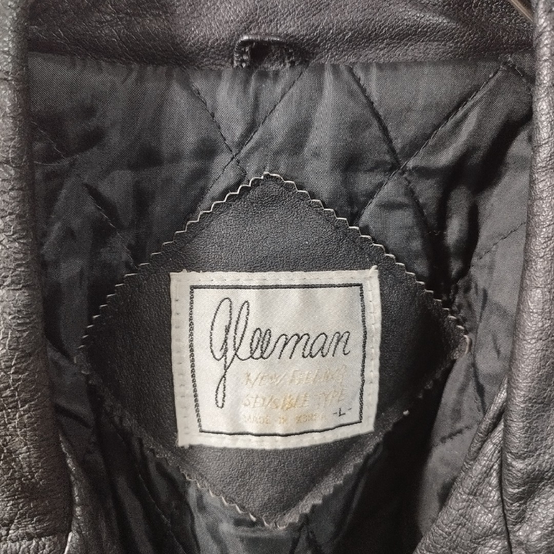 VINTAGE(ヴィンテージ)の【Gleeman】本革ジャケット　豚革　ラペル　シングル　秋冬　ヴィンテージ メンズのジャケット/アウター(レザージャケット)の商品写真