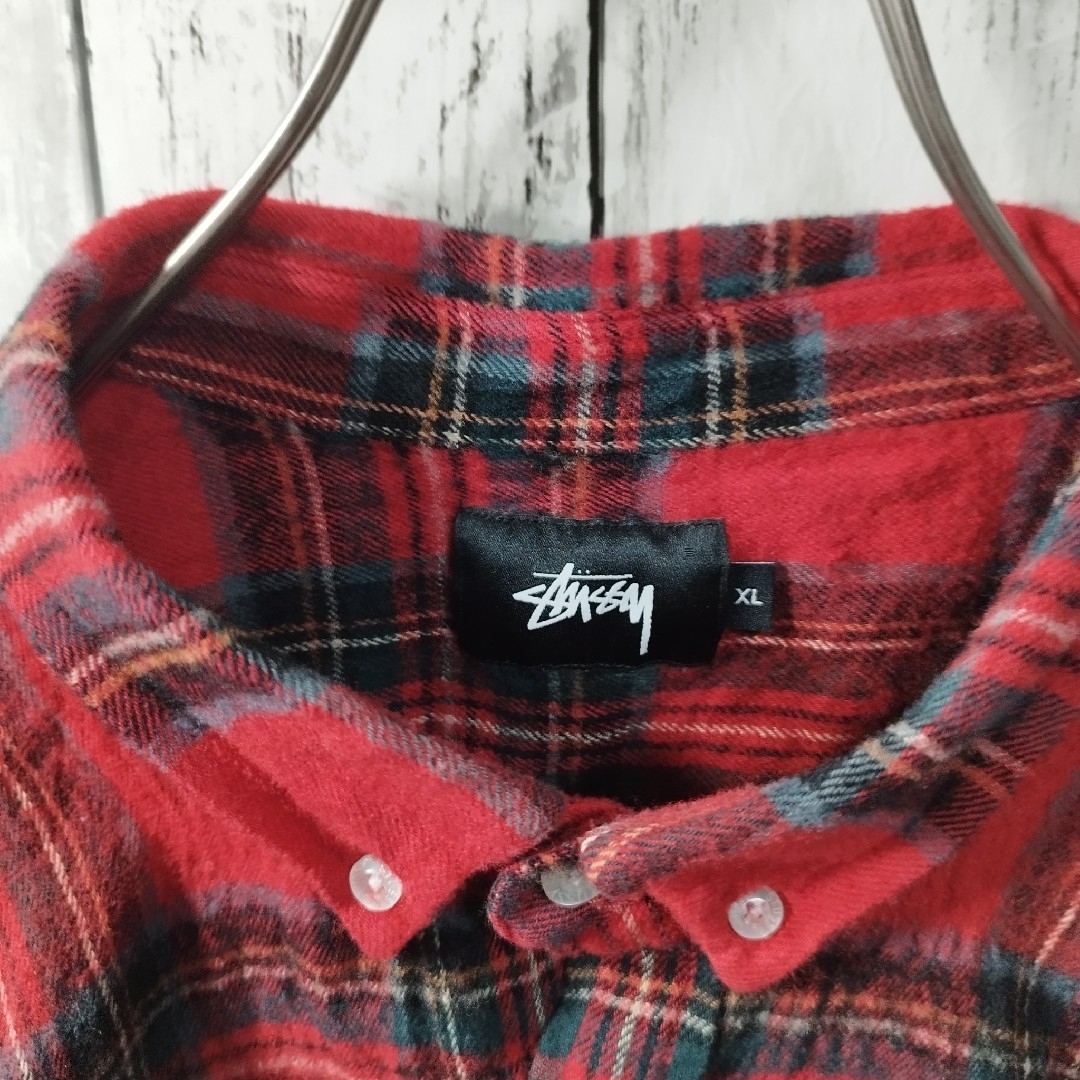 STUSSY(ステューシー)の【stussy】チェック柄ウールシャツ　長袖　ボタンダウン　秋冬　ネルシャツ メンズのトップス(シャツ)の商品写真