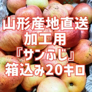 新春セール！数量限定！山形直送 【加工用】『サンふじ』箱込20キロ 除草剤不使用(フルーツ)