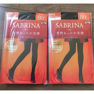 サブリナ(Sabrina)のSABRINA サブリナ発熱あったか美脚 80デニール Ｌ～LL 2個ワンセット(タイツ/ストッキング)