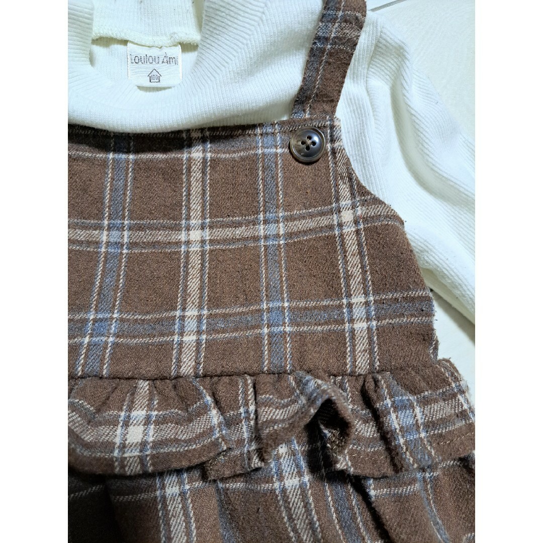 チェック柄　長袖　 ワンピース　 女の子　春秋冬　100サイズ キッズ/ベビー/マタニティのキッズ服女の子用(90cm~)(ワンピース)の商品写真