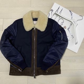 モンクレール(MONCLER)の極美品　希少　モンクレール　レザー×ムートンダウンジャケット　PLOVAN 2(ダウンジャケット)