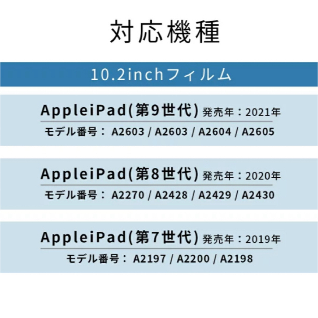 iPad 10.2 ガラスフィルム  スマホ/家電/カメラのスマホアクセサリー(保護フィルム)の商品写真