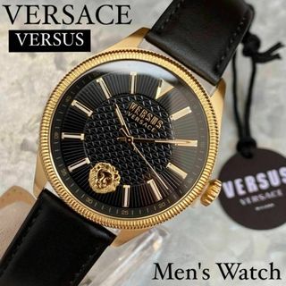 ヴェルサーチ(VERSACE)のヴェルサス ヴェルサーチ 腕時計 メンズ クロノグラフ革ベルト 黒 人気ブランド(腕時計(アナログ))